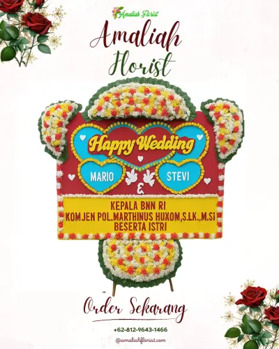 Karangan Papan Bunga Pernikahan di Karang Pamulang
